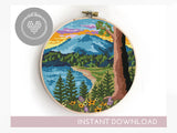 63 National Parks PDF counted cross stitch patterns Arches Zion Mount Rainer Yellowstone - Cross Stitch Pattern (Digital Format - PDF)