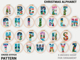 Christmas alphabet cross stitch patterns counted modern xstitch easy DIY - Cross Stitch Pattern (Digital Format - PDF)