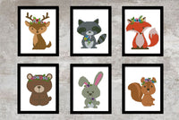 Forest cute animals Set of 6- Cross Stitch Pattern (Digital Format - PDF)