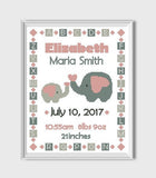 Mom and child elephants - Cross Stitch Pattern (Digital Format - PDF)