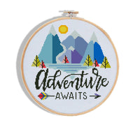 Adventure awaits - Cross Stitch Pattern (Digital Format - PDF)