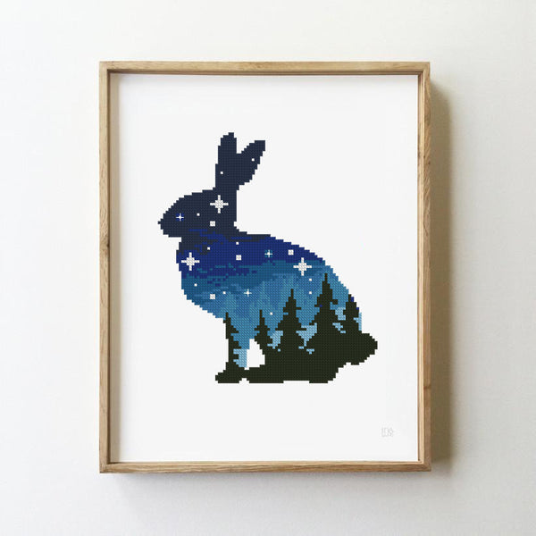 Starry rabbit - Cross Stitch Pattern (Digital Format - PDF)