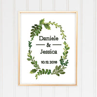 Green wedding wreath - Cross Stitch Pattern (Digital Format - PDF)