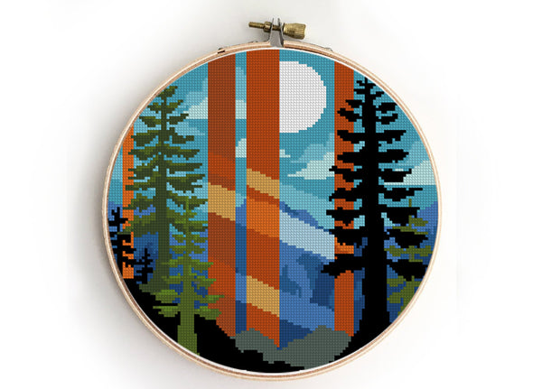 Sequoia national park - Cross Stitch Pattern (Digital Format - PDF)