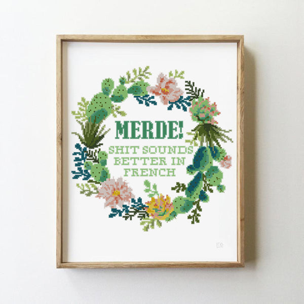 Merde! - Cross Stitch Pattern (Digital Format - PDF)