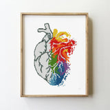Rainbow heart - Cross Stitch Pattern (Digital Format - PDF)