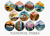 Set of 11 national parks  - Cross Stitch Pattern (Digital Format - PDF)