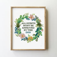 All guests must be approved by the dog - Cross Stitch Pattern (Digital Format - PDF)