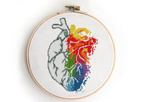 Rainbow heart - Cross Stitch Pattern (Digital Format - PDF)