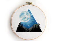 Moon in triangle - Cross Stitch Pattern (Digital Format - PDF)