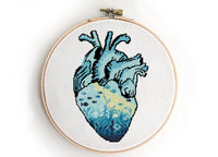 Sea in heart - Cross Stitch Pattern(Digital Format - PDF)