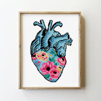 Floral heart - Cross Stitch Pattern(Digital Format - PDF)