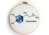 Set of 3 molecules Dopamine Adrenaline Serotonin  - Cross Stitch Pattern (Digital Format - PDF)