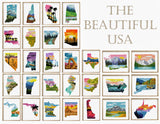 Set of 50 patterns The Beautiful USA - Cross Stitch Pattern (Digital Format - PDF)