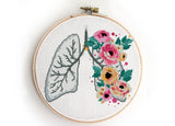Lungs with flowers -Cross Stitch Pattern (Digital Format - PDF)