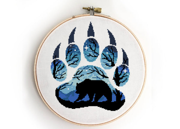 Bears paw - Cross Stitch Pattern (Digital Format - PDF)