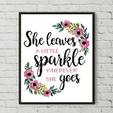 She leaves a little sparkles wherever she goes- Cross Stitch Pattern (Digital Format - PDF)
