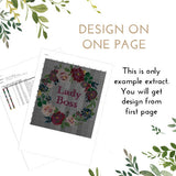 Burgundy and navy wreath - Cross Stitch Pattern (Digital Format - PDF)