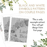 Burgundy and navy wreath - Cross Stitch Pattern (Digital Format - PDF)