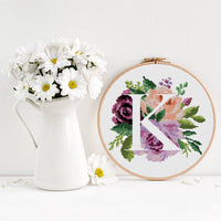 The floral Alphabet 26 letters and ampersand - Cross Stitch Pattern (Digital Format - PDF)