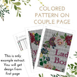 Wedding Mr & Mrs - Cross Stitch Pattern (Digital Format - PDF)