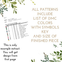 Wildflowers wreath - Cross Stitch Pattern (Digital Format - PDF)