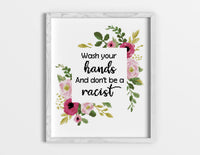 Wash your hands and don't be a racist - Cross Stitch Pattern (Digital Format - PDF)