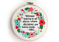 Woman belong in all places - Cross Stitch Pattern (Digital Format - PDF)