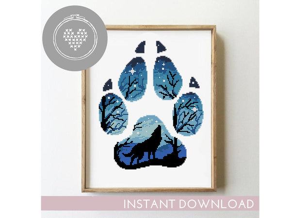 Wolfs paw- Cross Stitch Pattern (Digital Format - PDF)