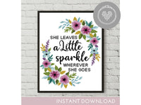 She leaves a little sparkle wherever she goes - Cross Stitch Pattern (Digital Format - PDF)