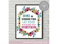 Home is where the cat hair sticks to everything - Cross Stitch Pattern (Digital Format - PDF)