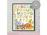 Nursery alphabet jungle - Cross Stitch Pattern (Digital Format - PDF)