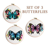 Set of 3 butterflies - Cross Stitch Pattern (Digital Format - PDF)