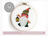 Set of 5 Christmas cross stitch patterns Gnomes - Cross Stitch Pattern (Digital Format - PDF)