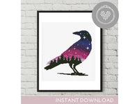 Starry Raven - Cross Stitch Pattern (Digital Format - PDF)