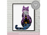 Halloween cat  - Cross Stitch Pattern (Digital Format - PDF)