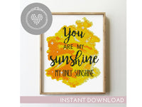 You are my sunshine - Cross Stitch Pattern (Digital Format - PDF)