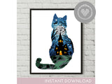 Halloween cat - Cross Stitch Pattern (Digital Format - PDF)