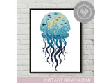 Jellyfish - Cross Stitch Pattern (Digital Format - PDF)