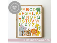 Nursery alphabet jungle - Cross Stitch Pattern (Digital Format - PDF)