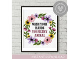 Wash your hands you filthy animal - Cross Stitch Pattern (Digital Format - PDF)