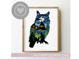 Halloween owl - Cross Stitch Pattern (Digital Format - PDF)