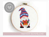 Set of 5 Christmas cross stitch patterns Gnomes - Cross Stitch Pattern (Digital Format - PDF)