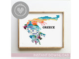 Greece - Cross Stitch Pattern (Digital Format - PDF)