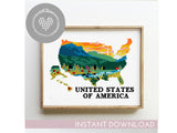 United states of America  - Cross Stitch Pattern (Digital Format - PDF)