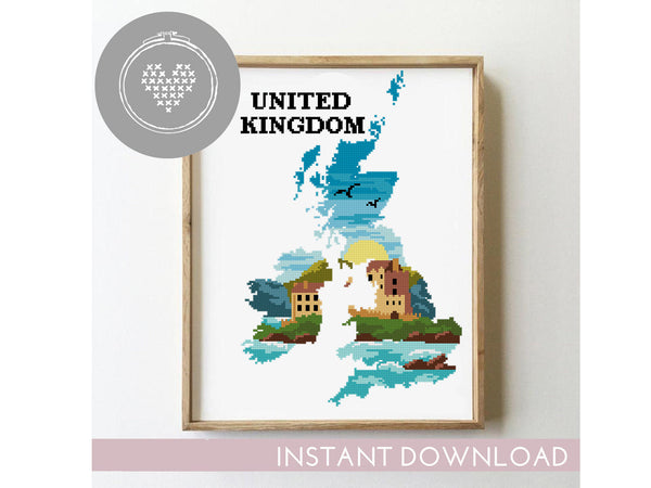 United Kingdom - Cross Stitch Pattern (Digital Format - PDF)